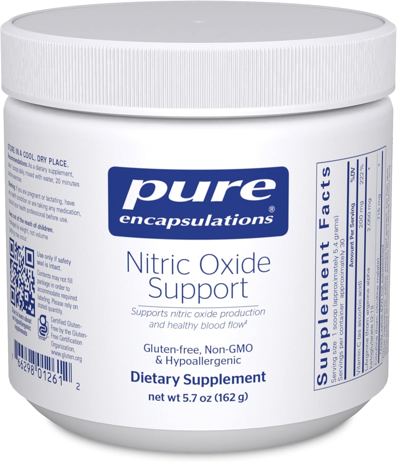 Pure Encapsulations Nitric Oxide Supplement for Enhanced Oxygen Circulation and Muscle Energy | 5.7 oz
