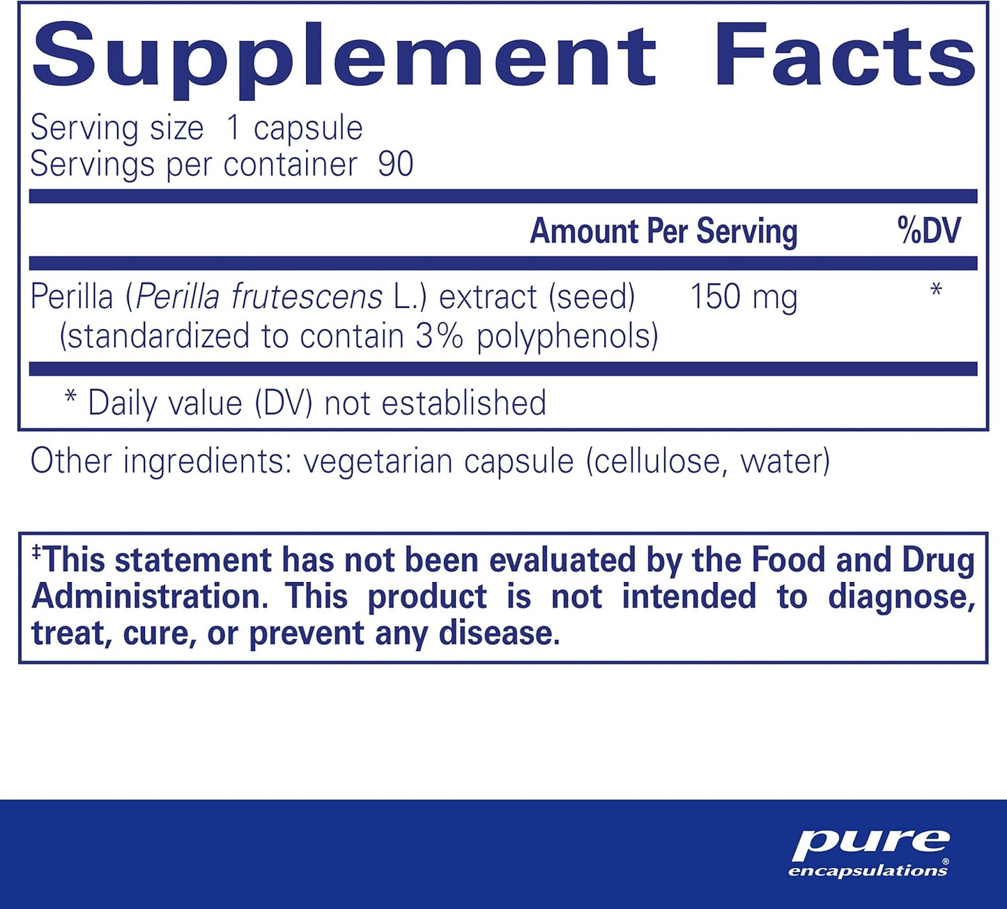 Pure Encapsulations Perilla Extract Capsules - Promotes Healthy Th2 Cytokines & Mucosal Health - 90 Count