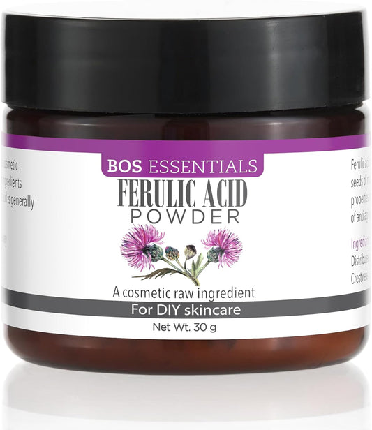 Pure Ferulic Acid Powder for DIY Creams and Serums | Stabilizes Vitamin C | Bos Essentials