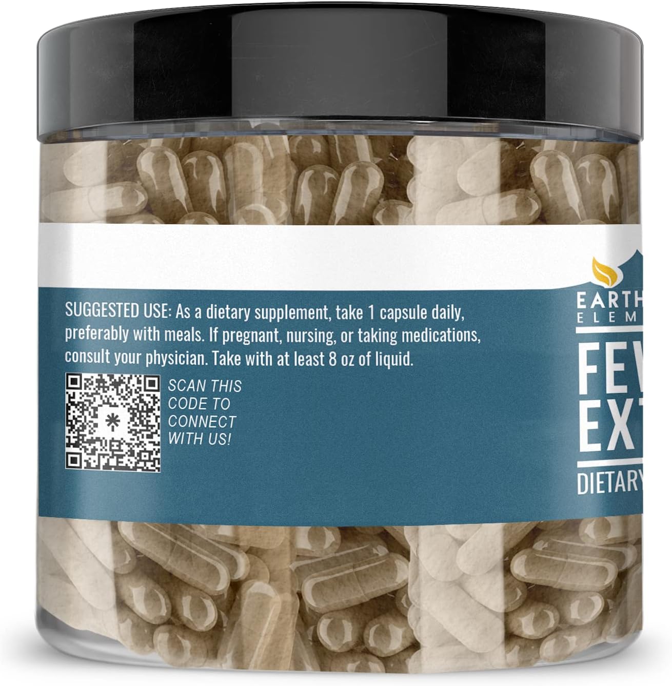 Pure Feverfew Extract Capsules - 200 Count, No Additives, Earthborn Elements
