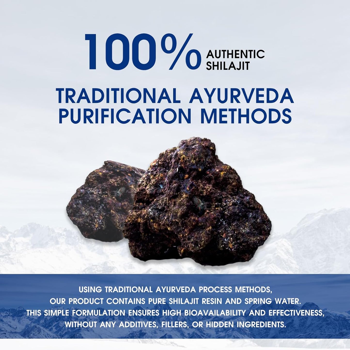 Pure Golden Grade Himalayan Shilajit Resin - Natural Energy Boost for Men & Women - 20g, 100 Servings - Lab Tested