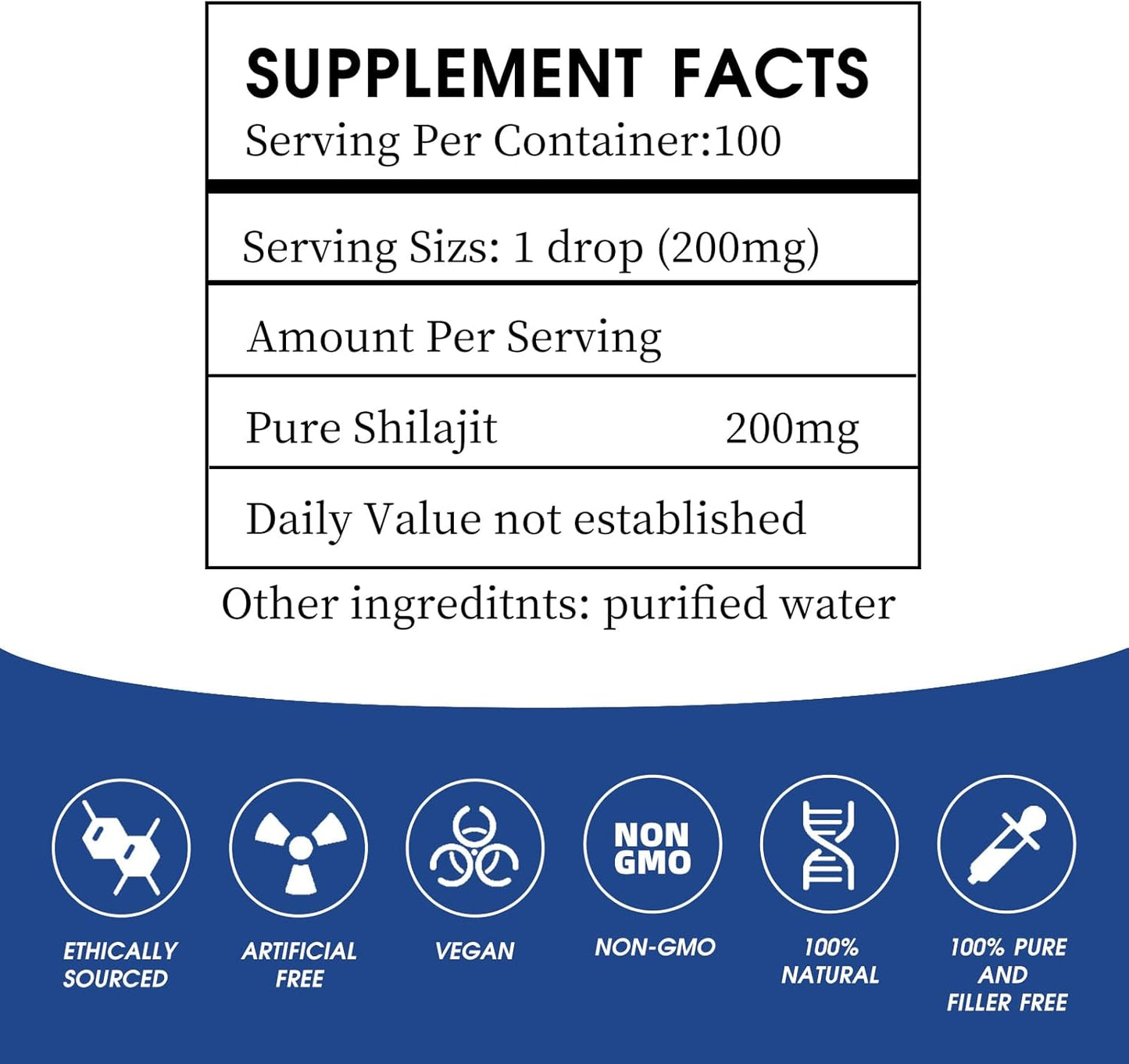 Pure Golden Grade Himalayan Shilajit Resin - Natural Energy Boost for Men & Women - 20g, 100 Servings - Lab Tested