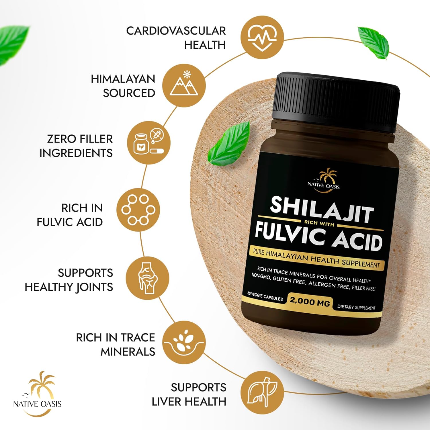 Pure Himalayan Organic Shilajit Capsules - 2 Bottles (120 Count) | 2,000 mg Natural Shilajit Supplement for Men & Women | Fulvic Acid & Trace Minerals Included - BoostGo Australia