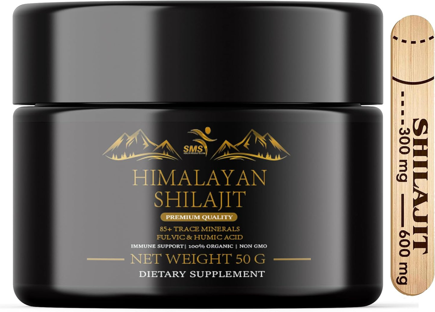 Pure Himalayan Shilajit Resin - Gold Grade 100% Pure Shilajit with Fulvic Acid & 85+ Trace Minerals for Energy & Immune Support