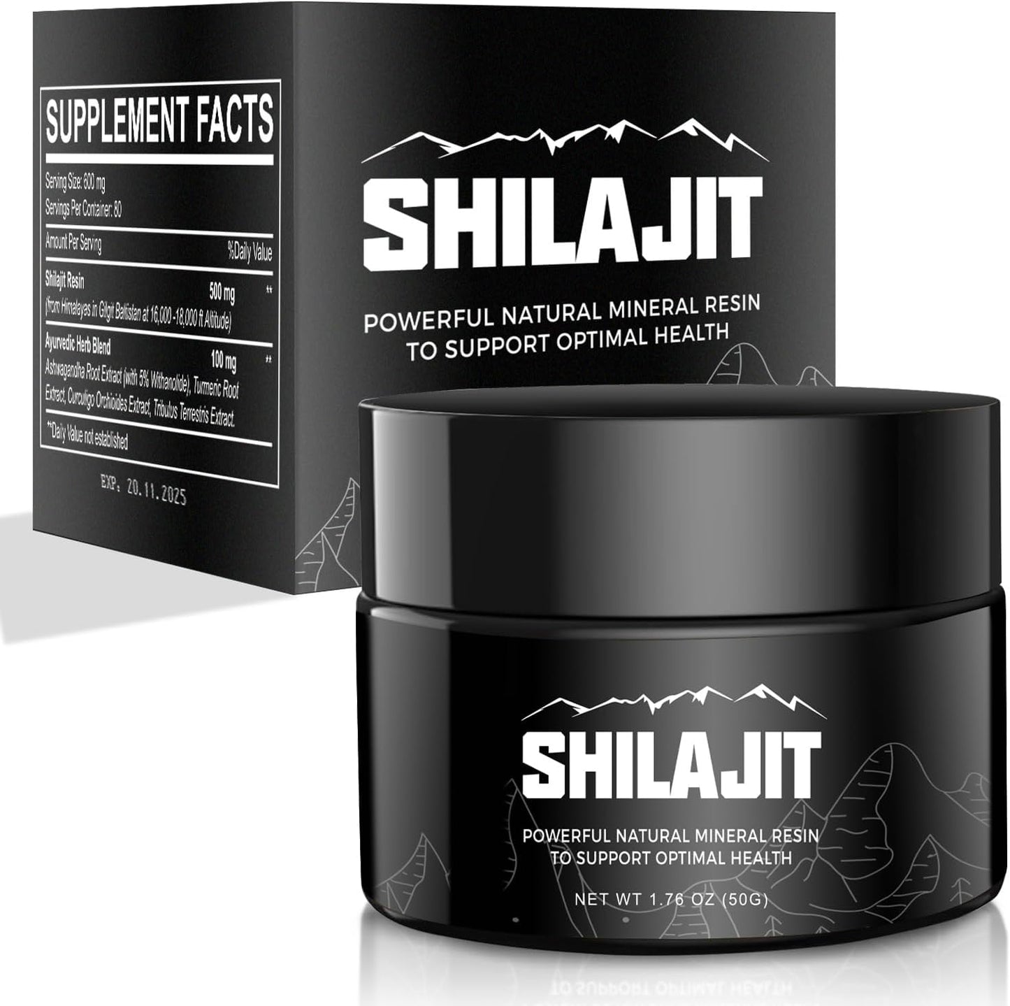 Pure Himalayan Shilajit Resin for Kids' Energy & Strength - 100% Supplement, 600mg, 50g
