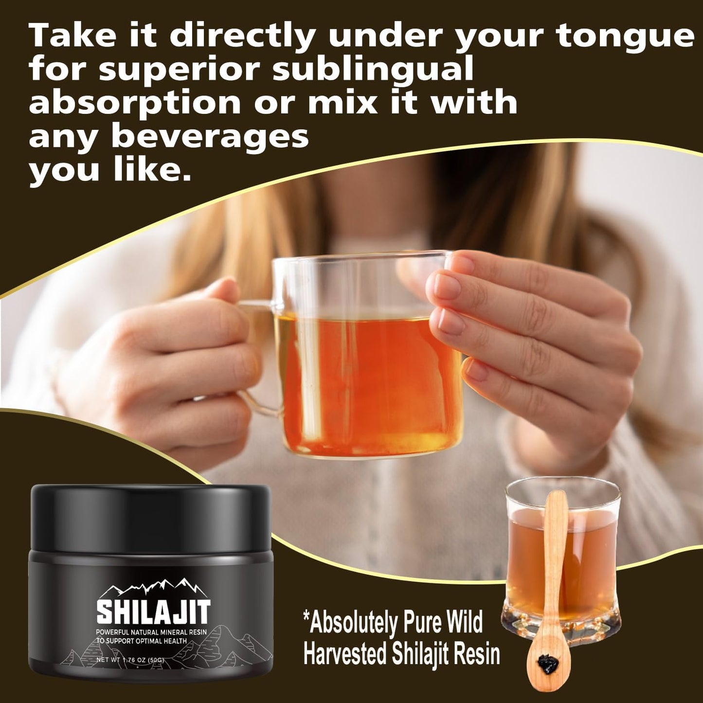 Pure Himalayan Shilajit Resin for Kids' Energy & Strength - 100% Supplement, 600mg, 50g