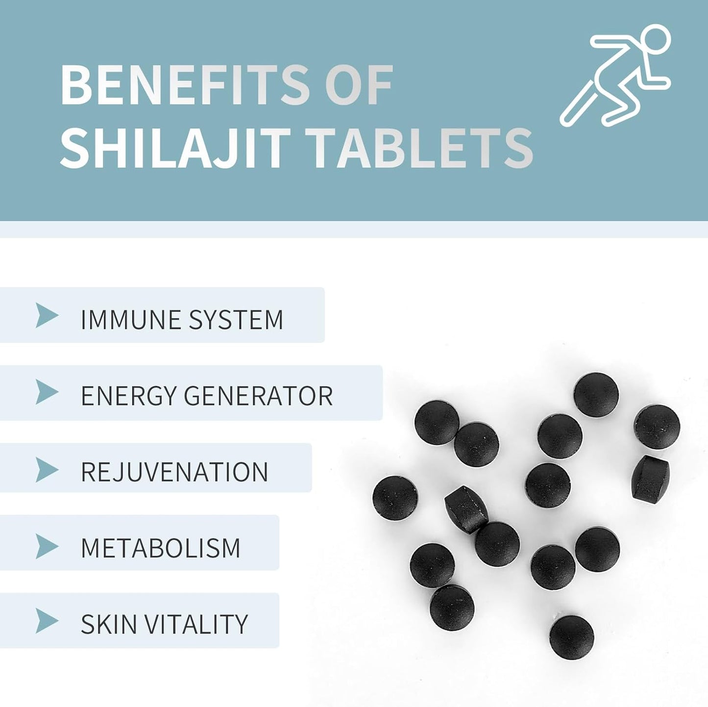 Pure Himalayan Shilajit Tablets | Natural Resin Drops | Immune Support & Energy Boost | 85+ Minerals & Fulvic Acid | 60 Tablets