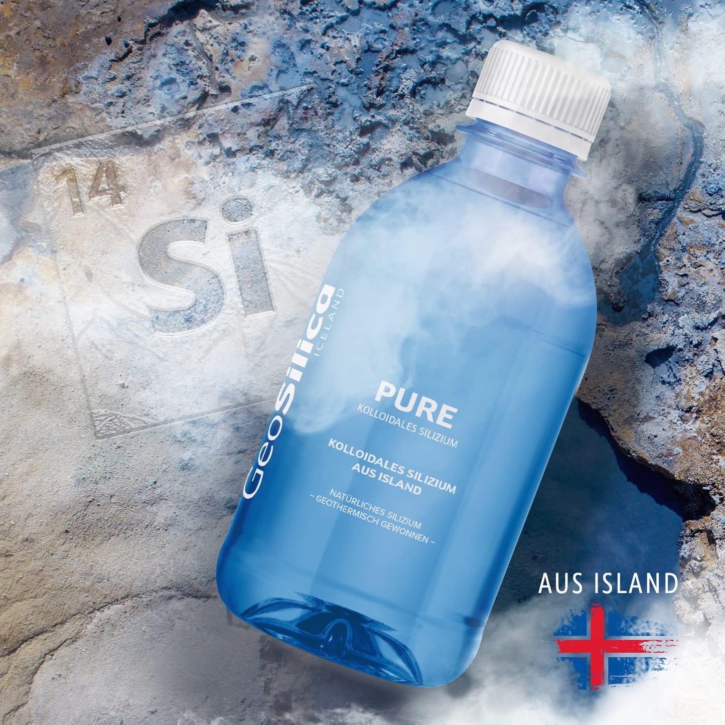 Pure Icelandic Geothermal Silica Mineral Supplement - GeoSilica | No Additives, Preservatives | pH 8.5