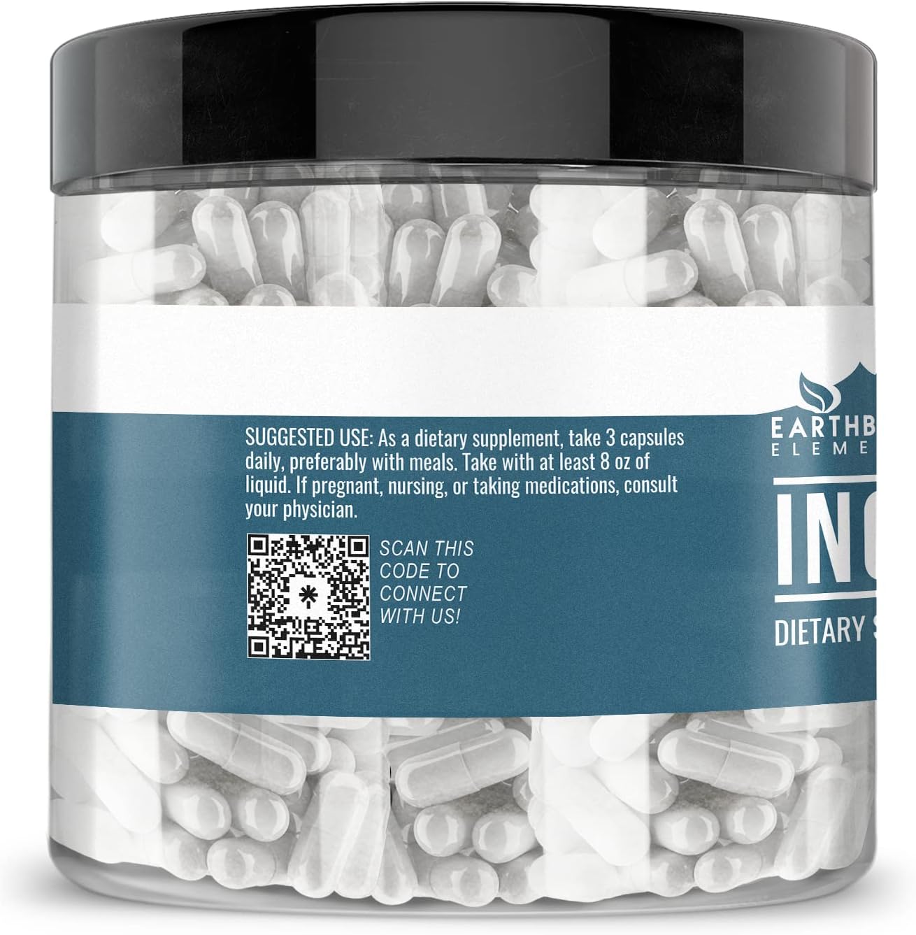 Pure Inositol 200 Capsules by Earthborn Elements - No Additives, Undiluted Formula