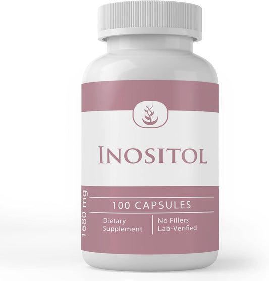 Pure Inositol Capsules (100 Count) - Lab Verified, No Additives or Fillers