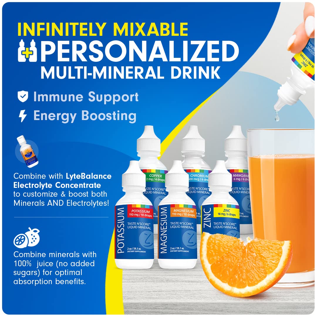 Pure Ionic Zinc Liquid Mineral Supplement - 18mg, 118 Servings - Taste N' Score Technology