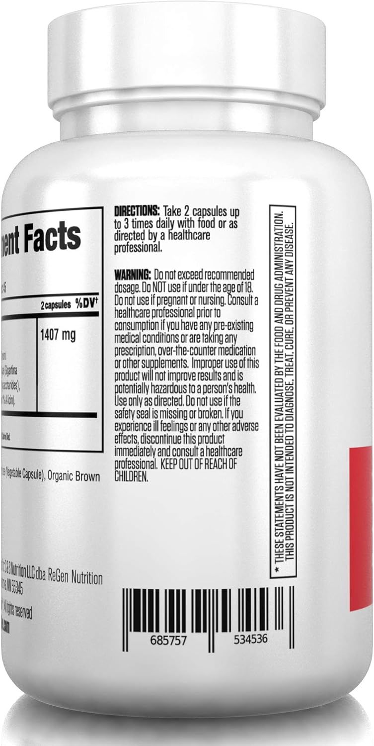 Pure L-Lysine Amino Acid Supplement for Immune & Skin Health - 90 Capsules