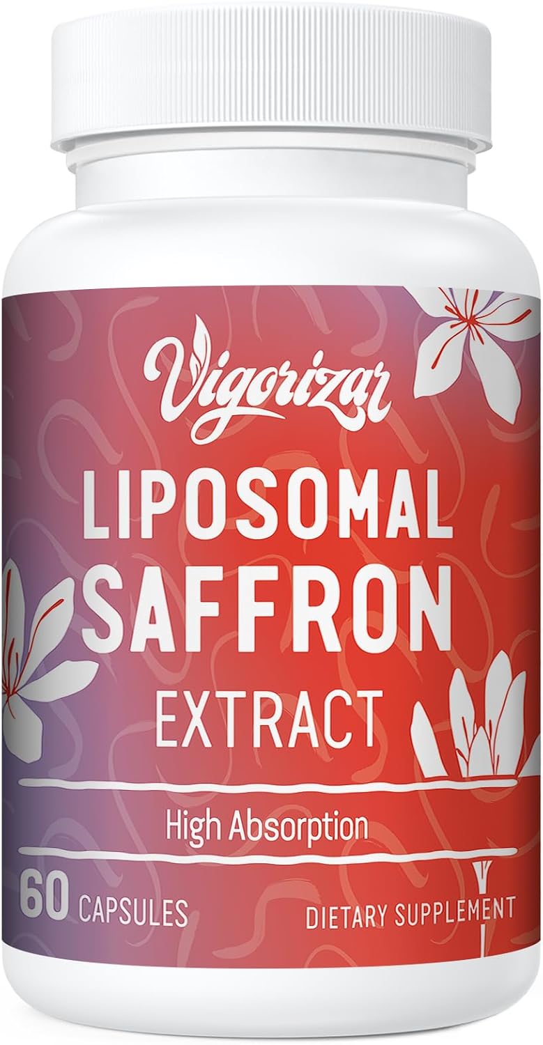 Pure Liposomal Saffron Supplement - High Bioavailability 88.5 mg Extract - 60 Capsules USA Made