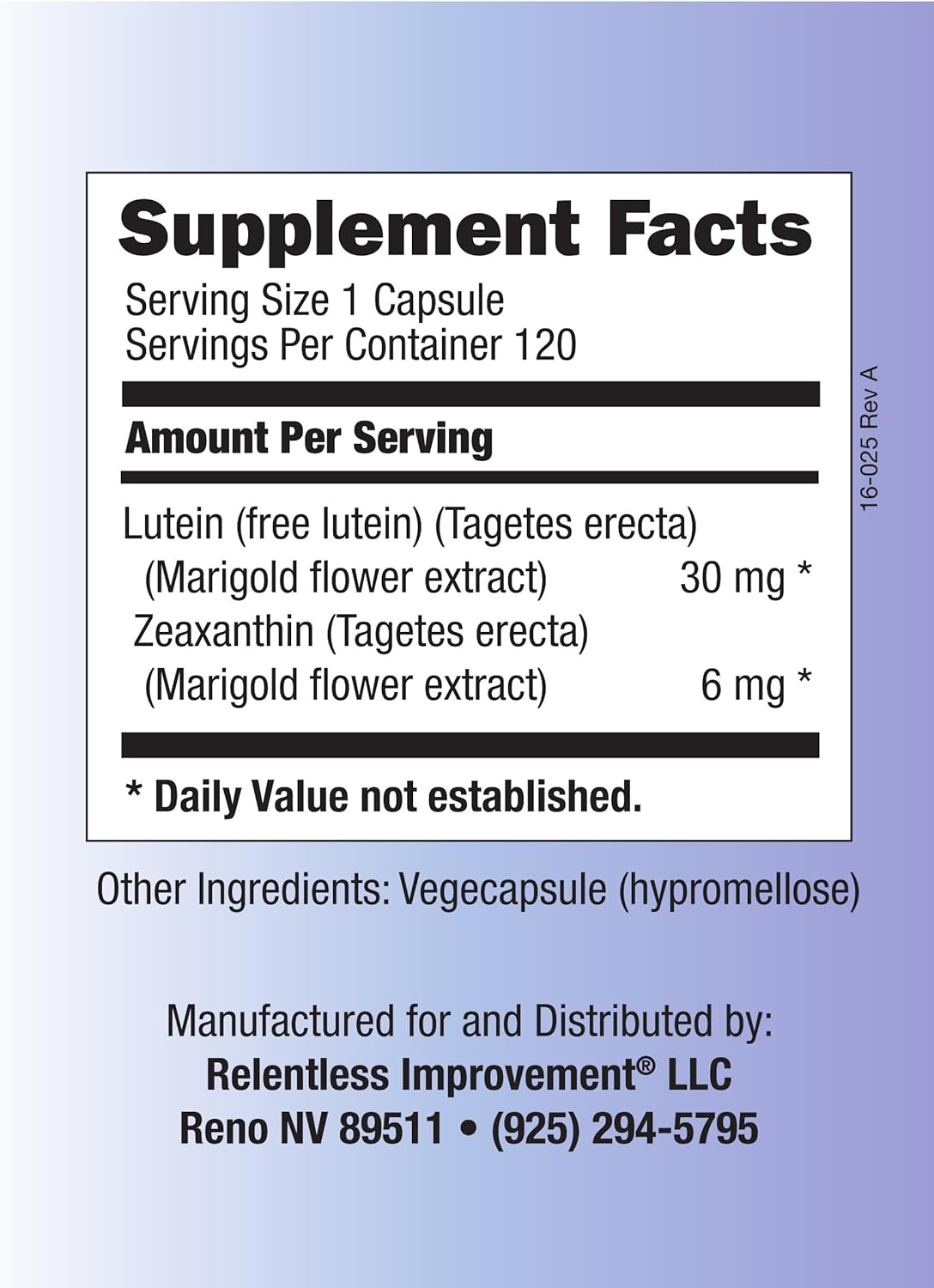 Pure Lutein Zeaxanthin Supplement 120 Capsules - Natural Source, No Fillers, High Quality Formula for Eye Health