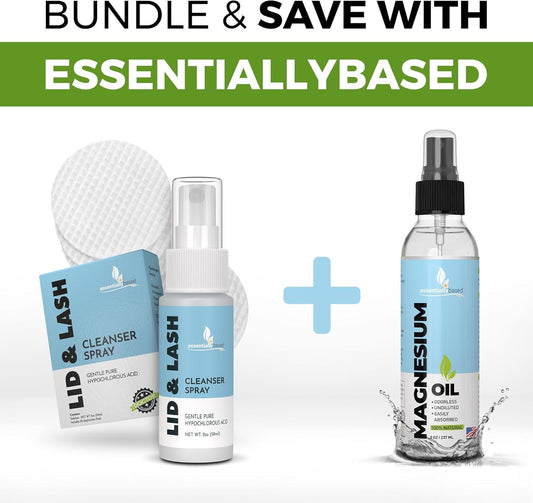 Pure Magnesium Oil Spray and Eyelid Cleanser Set for Essential Health Benefits