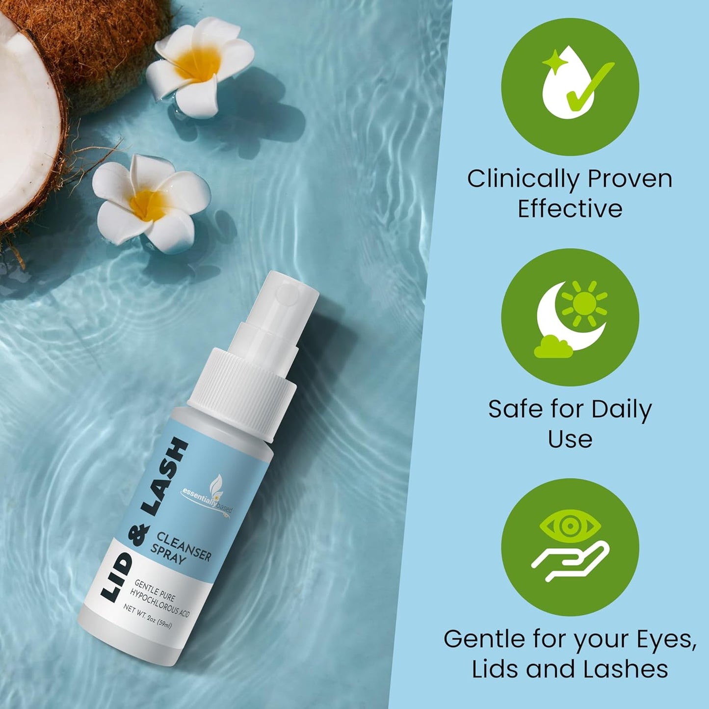 Pure Magnesium Oil Spray and Eyelid Cleanser Set for Essential Health Benefits