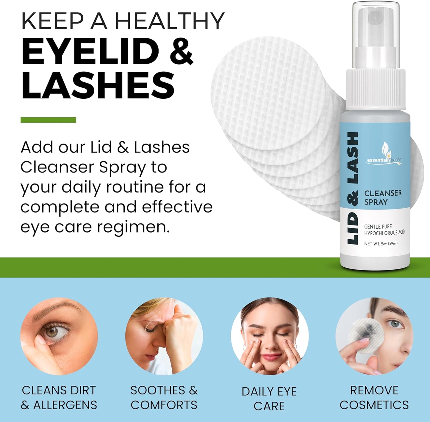 Pure Magnesium Oil Spray and Eyelid Cleanser Set for Essential Health Benefits