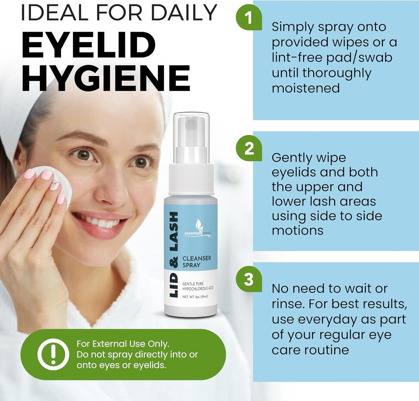 Pure Magnesium Oil Spray and Eyelid Cleanser Set for Essential Health Benefits