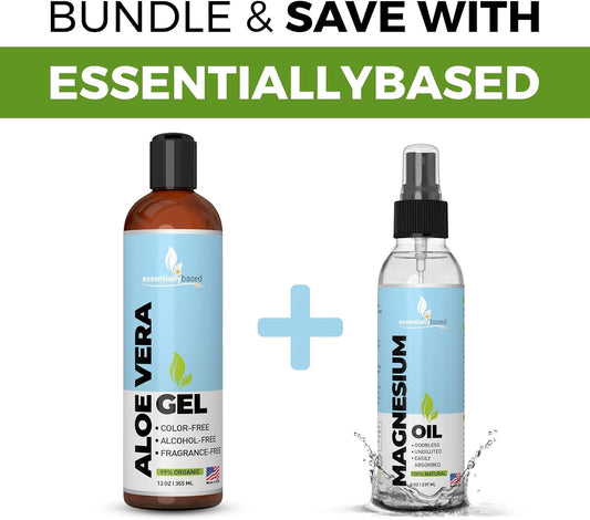 Pure Magnesium Oil Spray with Organic Aloe Vera Gel for Essential Relief and Hydration
