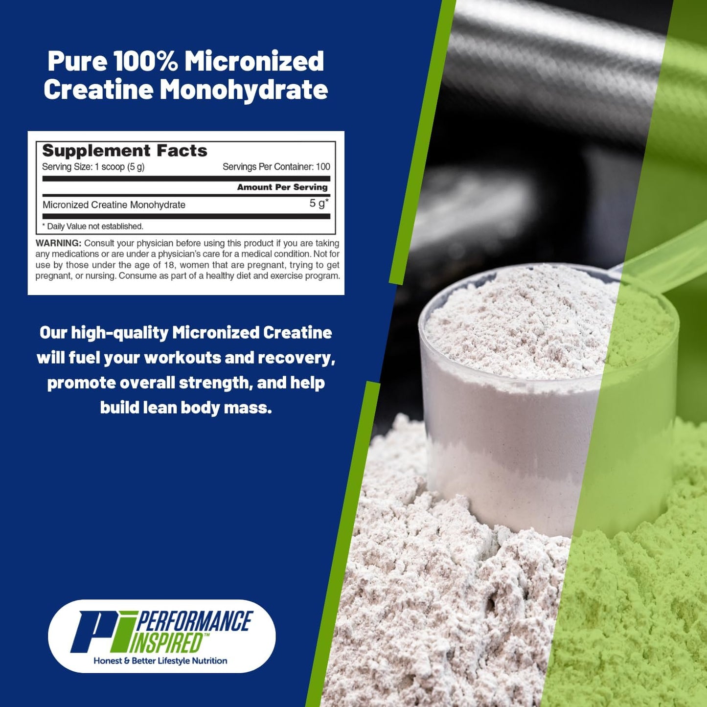 Pure Micronized Creatine Monohydrate for Muscle Growth & Recovery - 1.1 lb