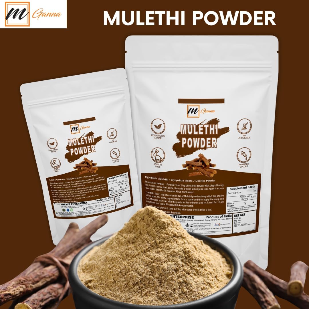 Pure Mulethi Licorice Powder 227g for Health, Skin Care, and Cosmetics