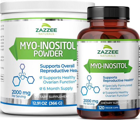 Pure Myo-Inositol Capsules and Powder - Vegan, Non-GMO, Premium Grade