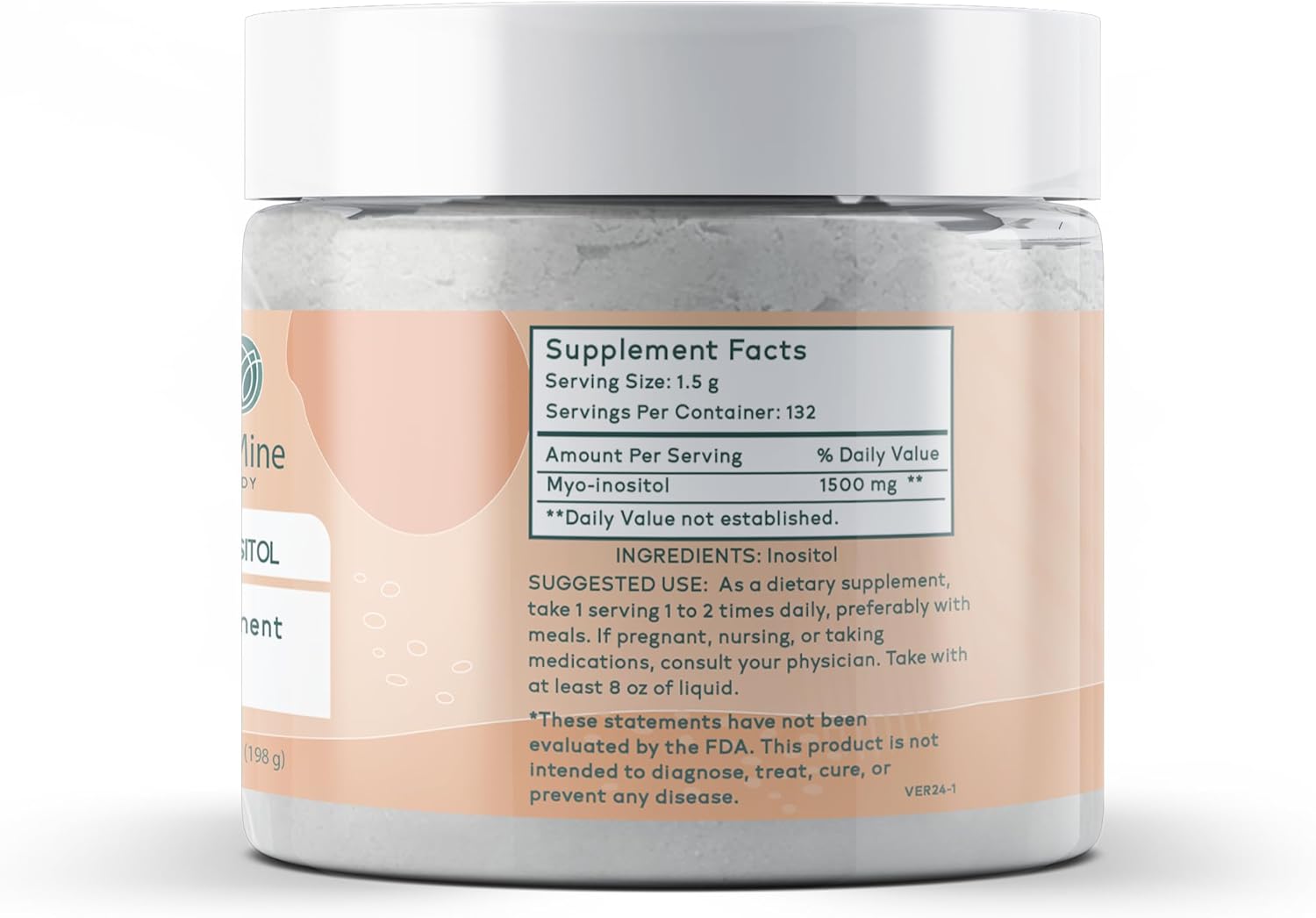 Pure Myo-Inositol Powder (7 oz) - Vitamin B8 Supplement without Fillers or Additives