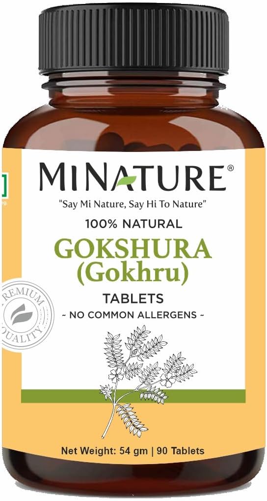 Pure & Natural Miniature Gokshura (Tribulus Terrestris) Tablets - Herbal Supplement | Gluten-Free | 90 Tablets, 45 Days Supply
