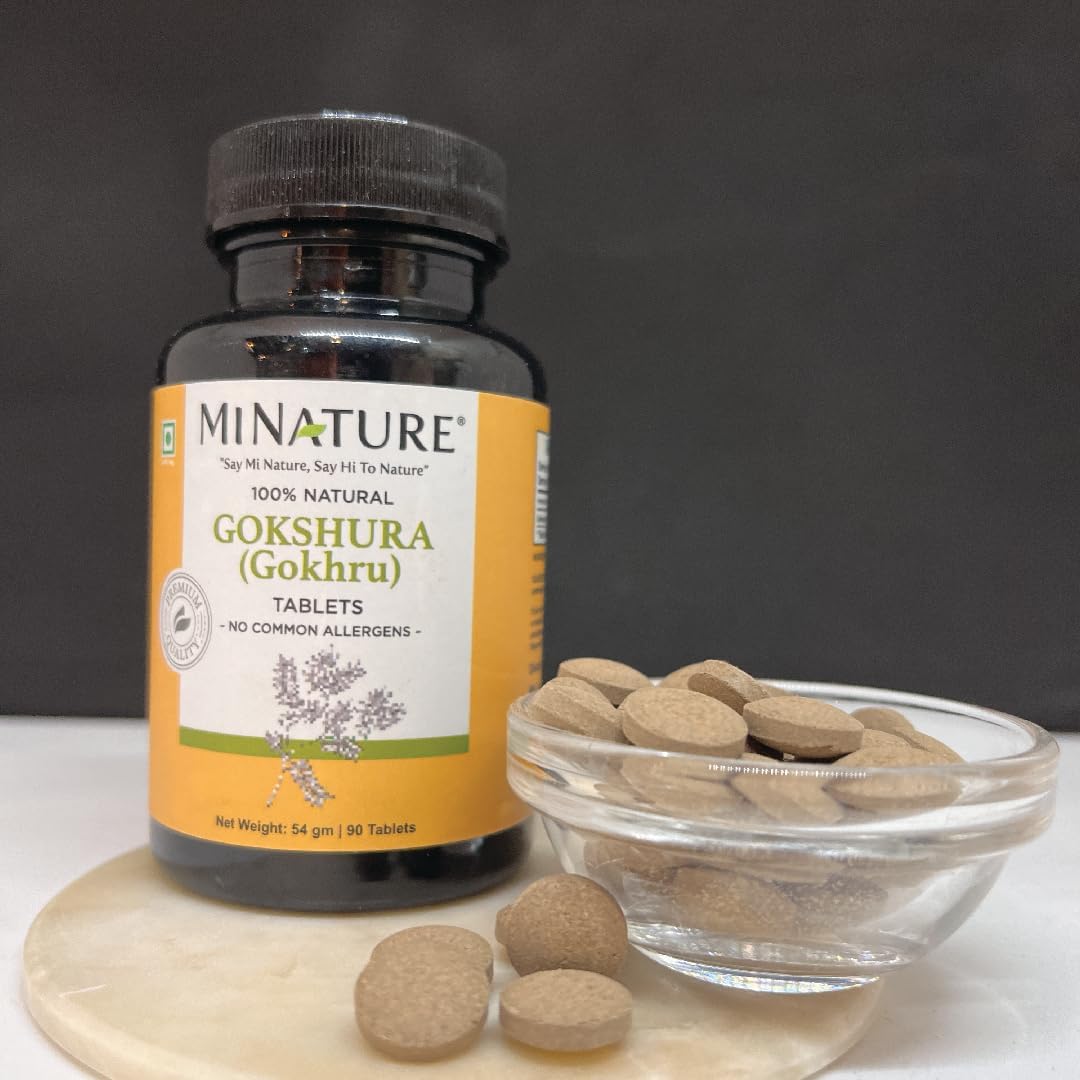 Pure & Natural Miniature Gokshura (Tribulus Terrestris) Tablets - Herbal Supplement | Gluten-Free | 90 Tablets, 45 Days Supply