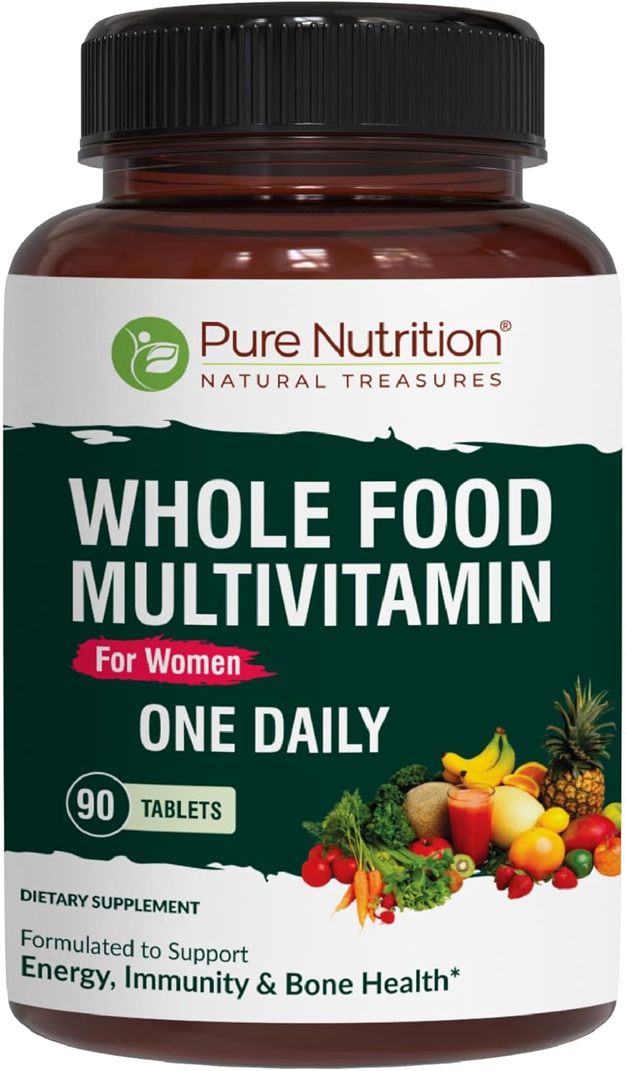 Pure Nutrition Ultra Calcium 1000mg & Whole Foods Women's Multivitamins 1500mg Bundle for Bone Health & Metabolic Support - 90 Tabs each