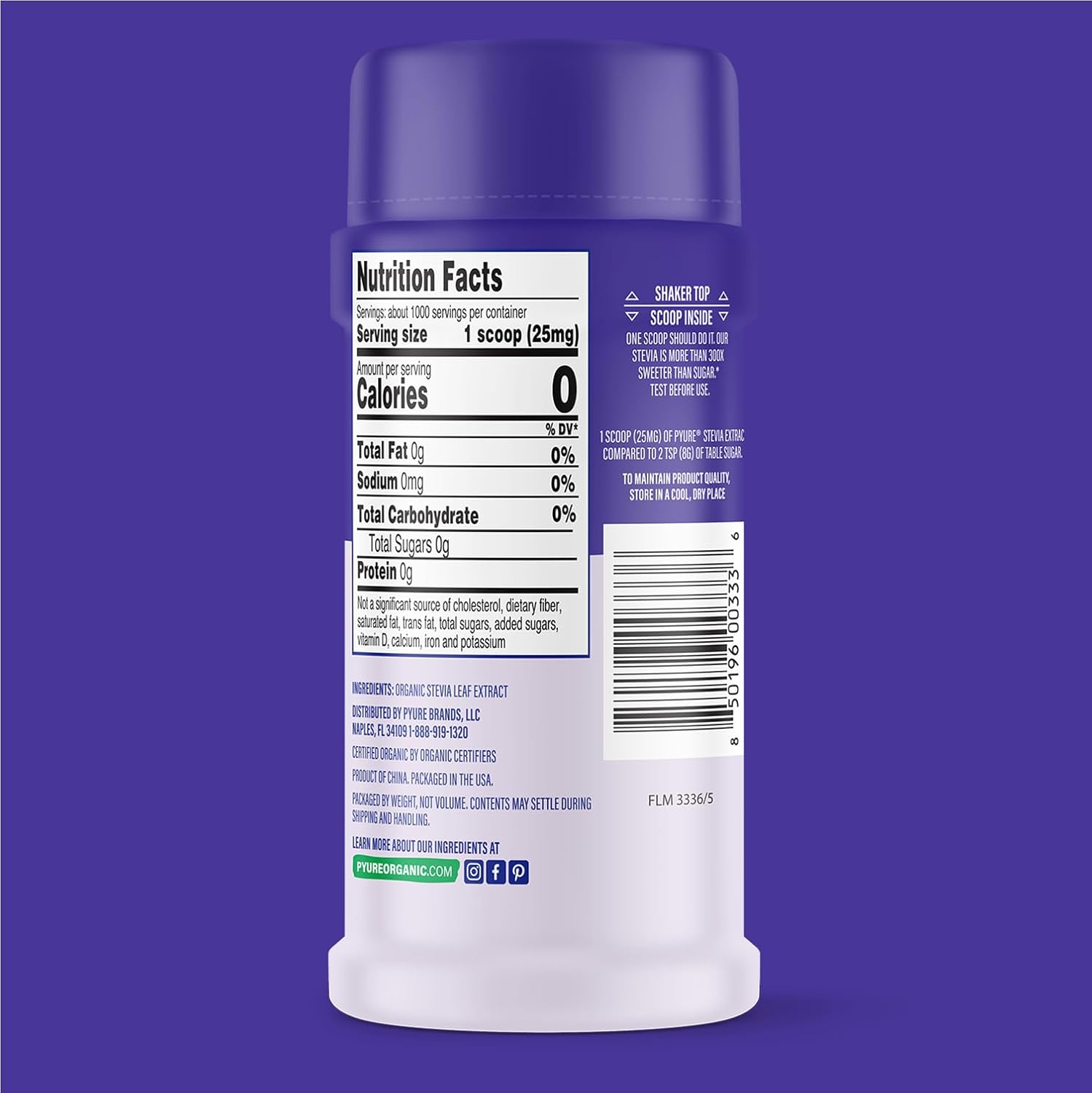 Pure Organic Stevia Extract Powder - 300x Sweeter Than Sugar, No Fillers - 1,000 Servings - Includes Micro-Spoon - BoostGo Australia