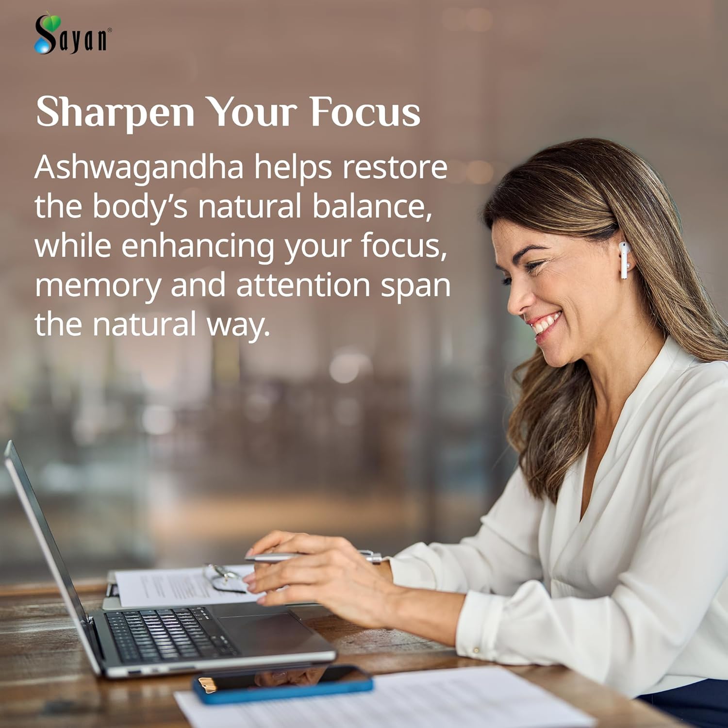 Pure & Potent Sayan Ashwagandha Capsules 500mg - Natural Immune Support & Energy Booster - Non-GMO with No Fillers - 100 Capsules