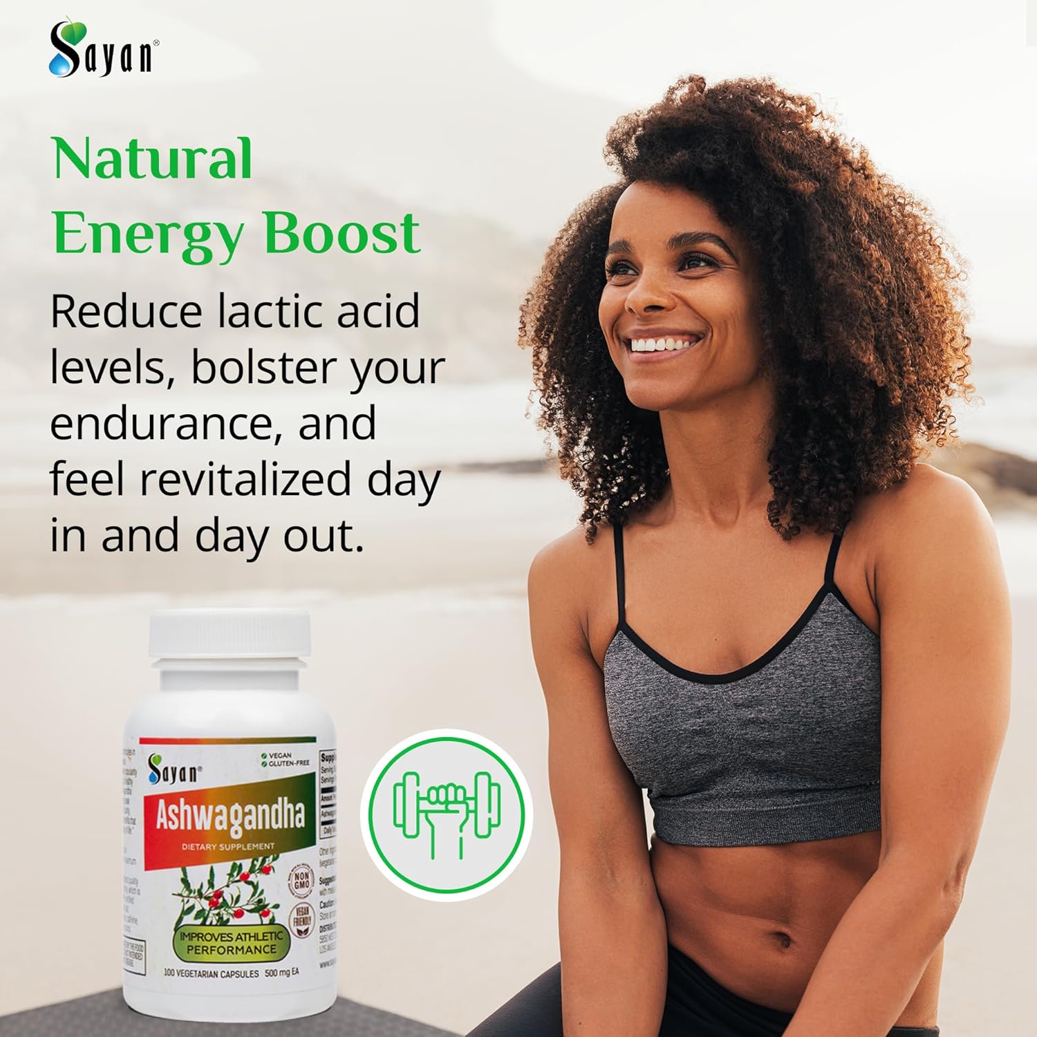 Pure & Potent Sayan Ashwagandha Capsules 500mg - Natural Immune Support & Energy Booster - Non-GMO with No Fillers - 100 Capsules