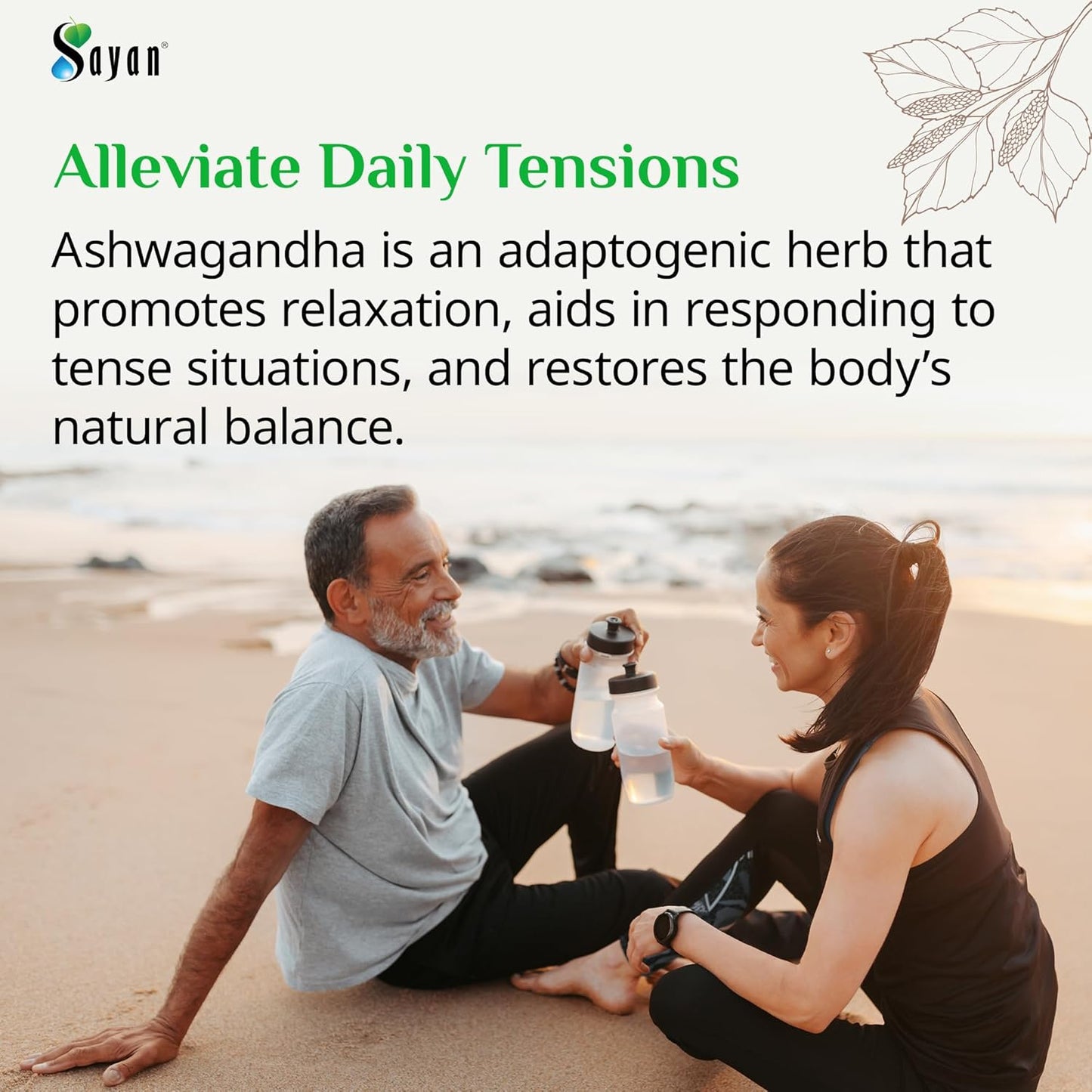 Pure & Potent Sayan Ashwagandha Capsules 500mg - Natural Immune Support & Energy Booster - Non-GMO with No Fillers - 100 Capsules