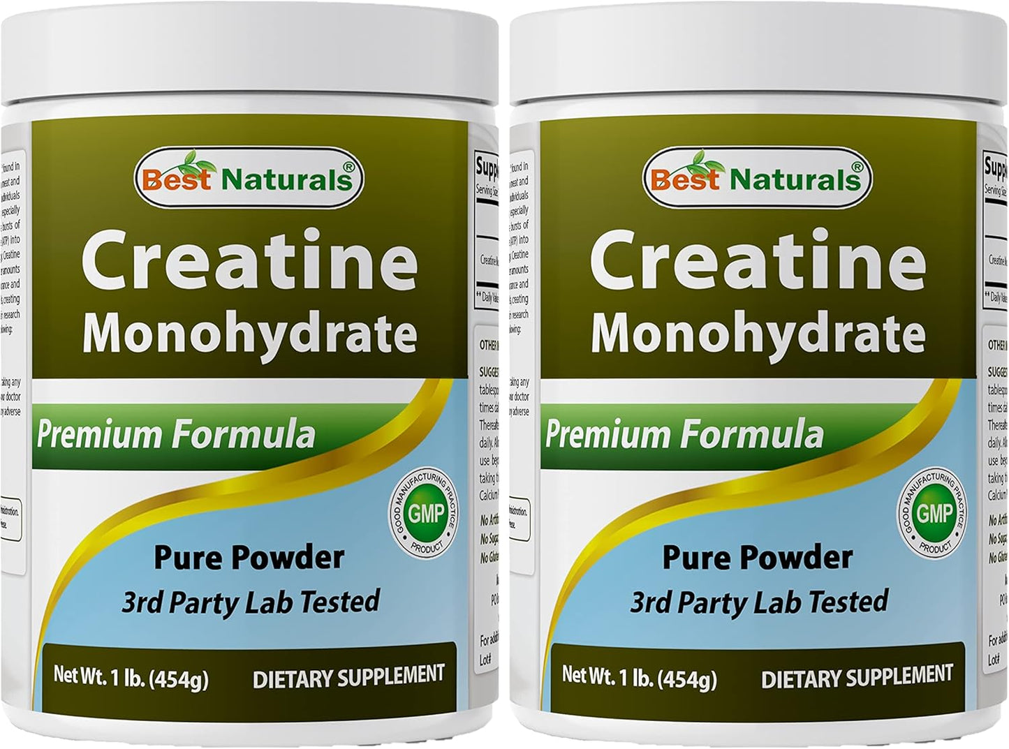 Pure Powder Creatine Monohydrate - 2 Pack of 1 lb Best Naturals Supplement