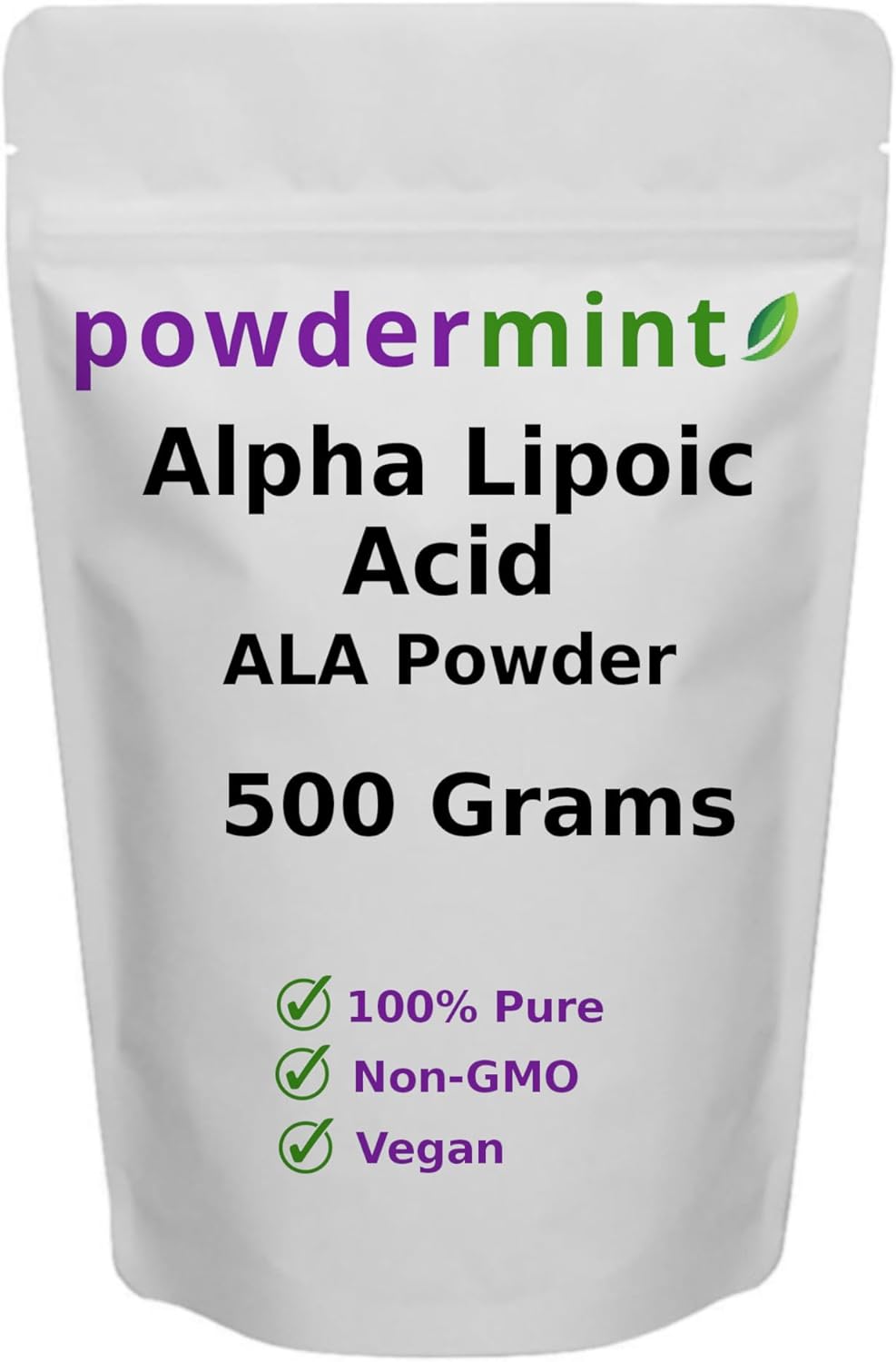 Pure Powdermint Alpha Lipoic Acid (RS-ALA, Pure ALA) Antioxidant Supplement with Scoop - Multiple Sizes Available