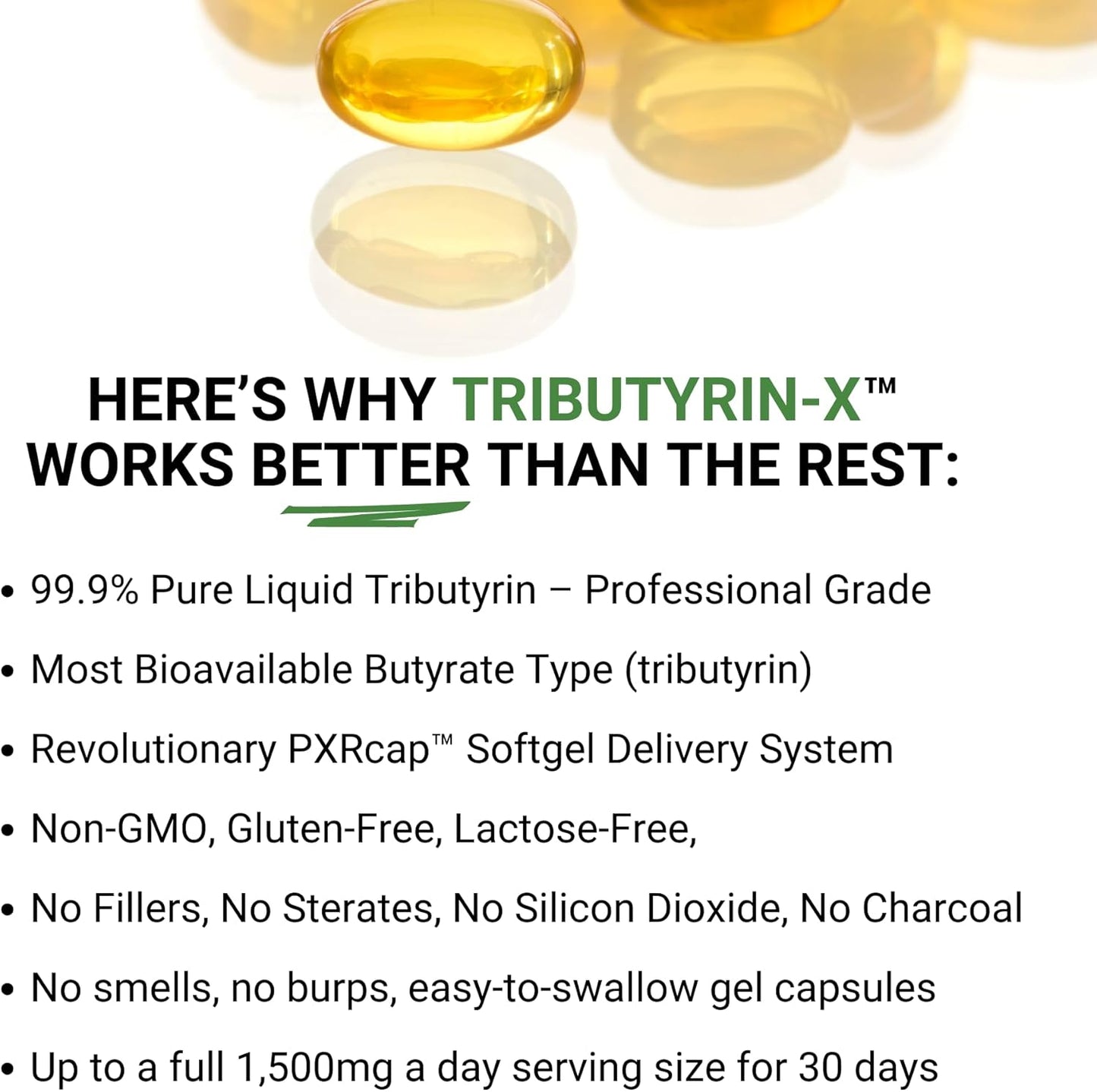 Pure Tributyrin-X for Gut Health | Supports Histamine & Leaky Gut | Odorless 99% Pure Formula | 90 Servings - BoostGo Australia