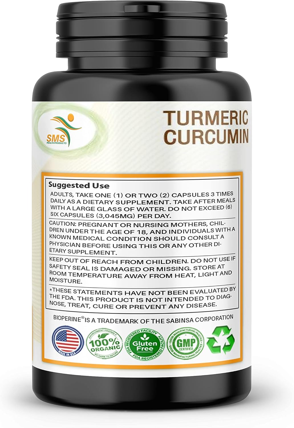Pure Turmeric Curcumin 1000mg with 95% Curcuminoids & Black Pepper Extract - Non GMO, Gluten Free - 60 Veg Capsules for Increased Absorption