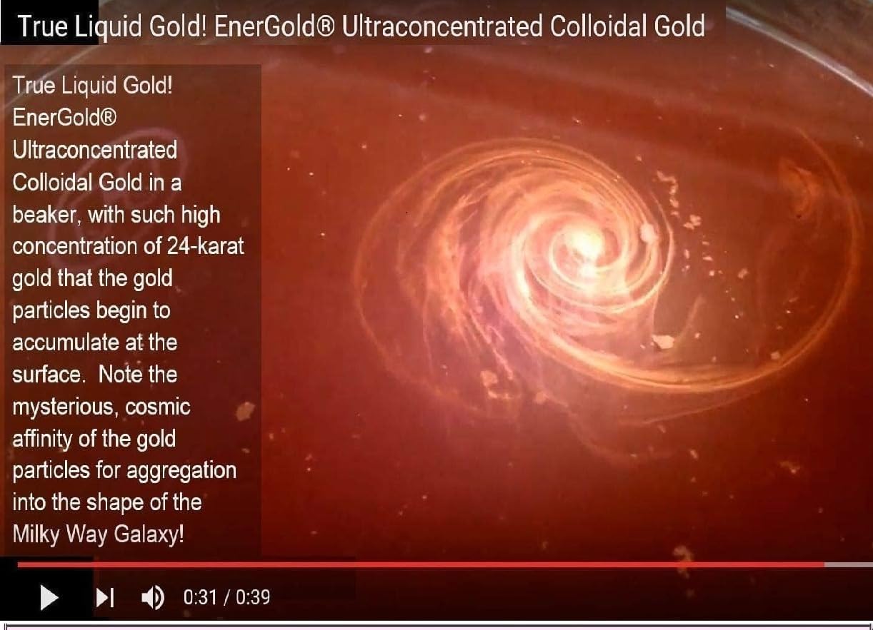 Pure Ultraconcentrated 99.99% EnerGold Colloidal Gold - 16oz Glass Bottle for Radiation Protection, DNA Repair, Pineal Gland Regeneration & EMF Defense