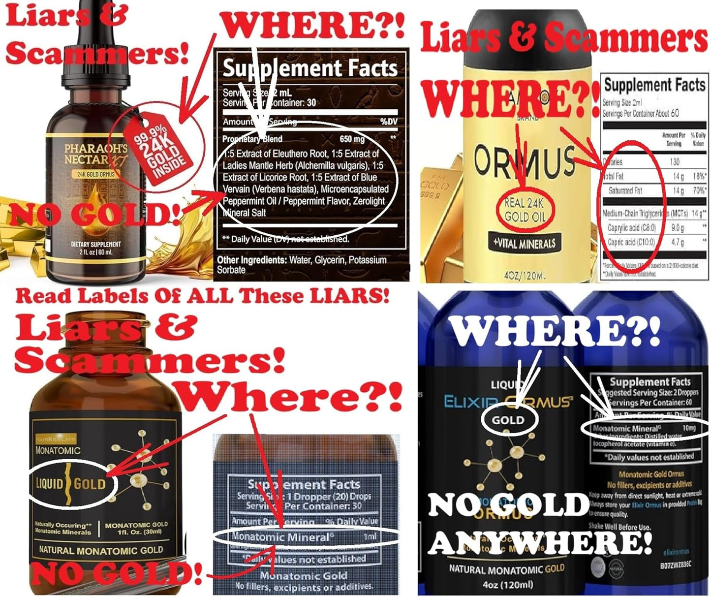 Pure Ultraconcentrated 99.99% EnerGold Colloidal Gold - 16oz Glass Bottle for Radiation Protection, DNA Repair, Pineal Gland Regeneration & EMF Defense