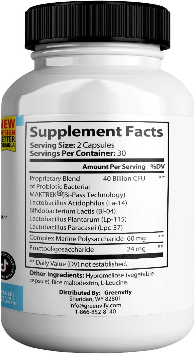 PureDentix Max Probiotic Supplement - Extra Strength Formula, 40 Billion CFU, 60 Capsules