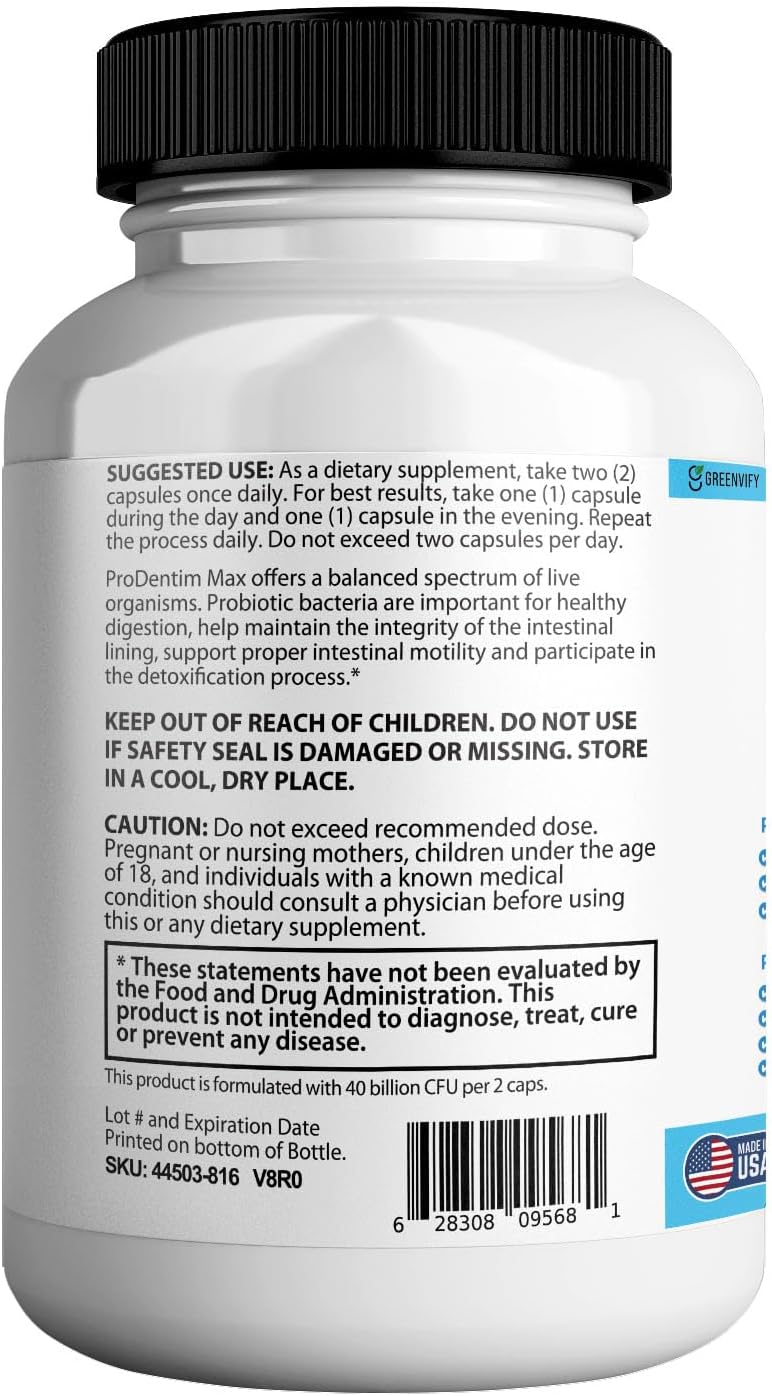 PureDentix Max Probiotic Supplement - Extra Strength Formula, 40 Billion CFU, 60 Capsules