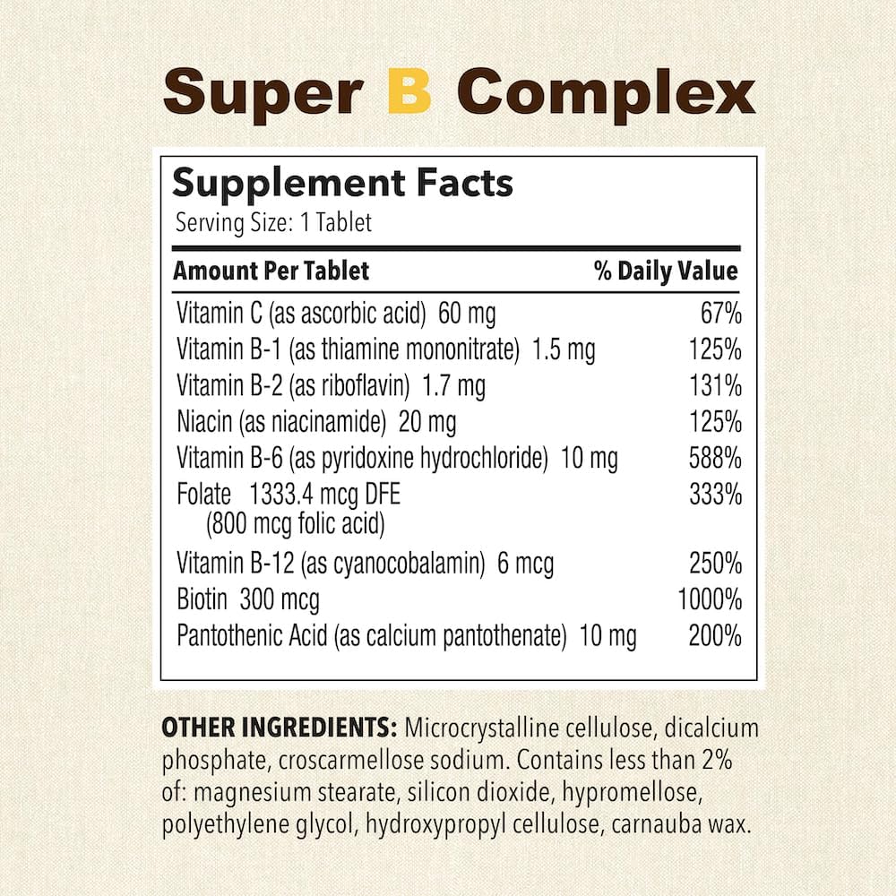 Puregen Labs Super B Energy Complex with Vitamin C - Immune Health & Energy Support - Non-GMO, Gluten-Free - 100 Vegetarian Tablets