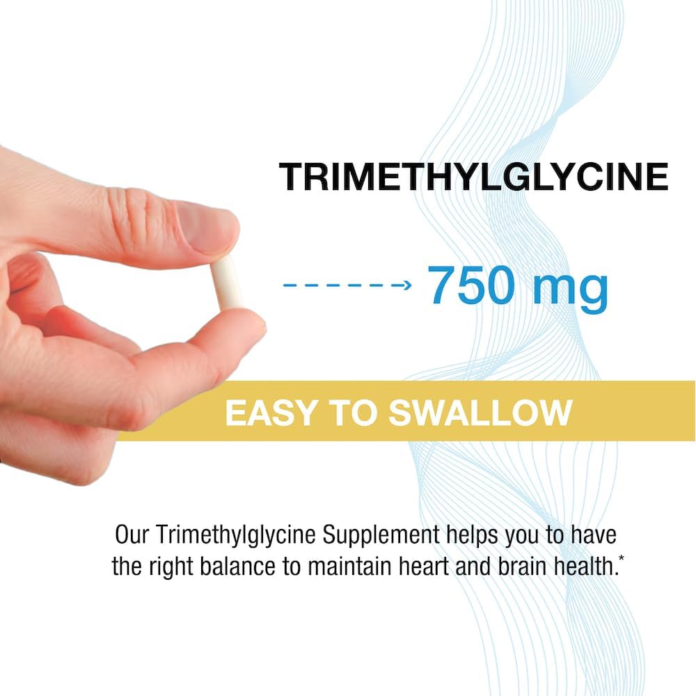 Puregen Labs TMG 750 mg Supplement for Healthy Homocysteine Levels - Non-GMO, Gluten-Free, Dairy-Free - Made in USA - 60 Capsules - BoostGo Australia