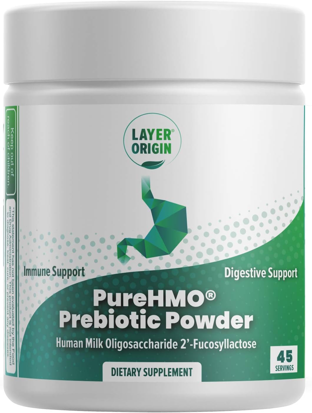 PureHMO Human Milk Oligosaccharide (HMO 2'-FL) Prebiotic Powder - 200 Billion Probiotics, 45 Servings