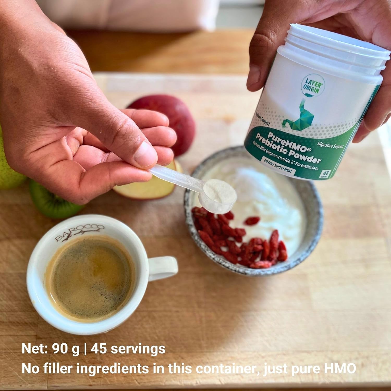 PureHMO Human Milk Oligosaccharide (HMO 2'-FL) Prebiotic Powder - 200 Billion Probiotics, 45 Servings