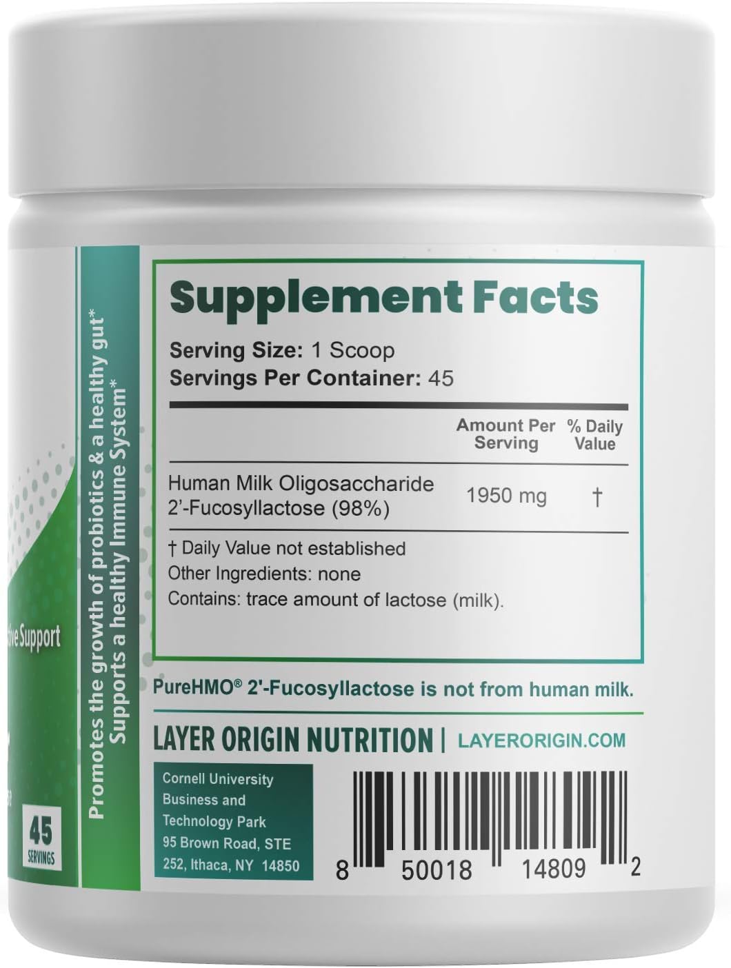 PureHMO Human Milk Oligosaccharide (HMO 2'-FL) Prebiotic Powder - 200 Billion Probiotics, 45 Servings