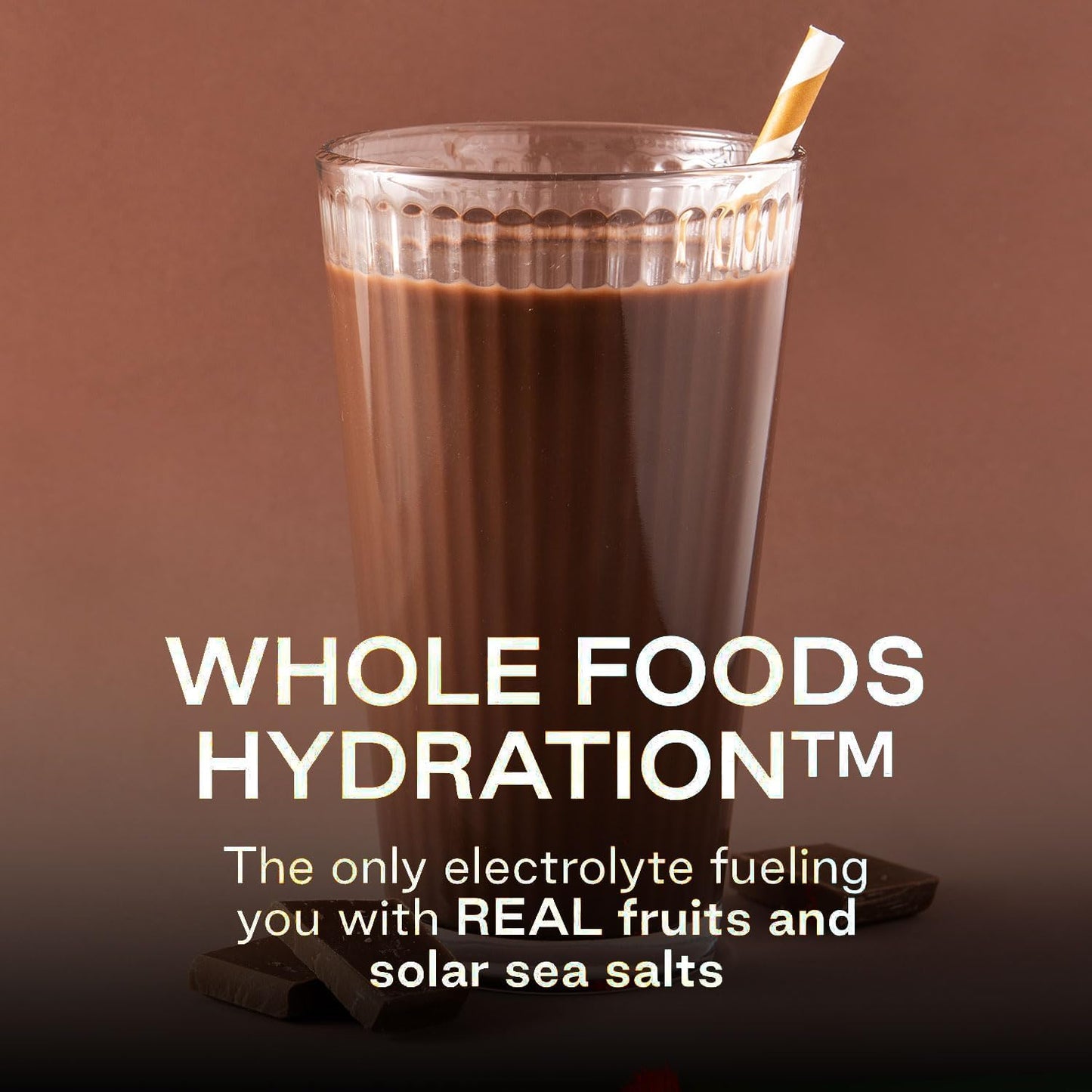 Purest Chocolate Cordyceps Electrolyte Powder Packets for Whole Food Hydration - Fermented Cacao & Solar Sea Salts for Ultimate Balance