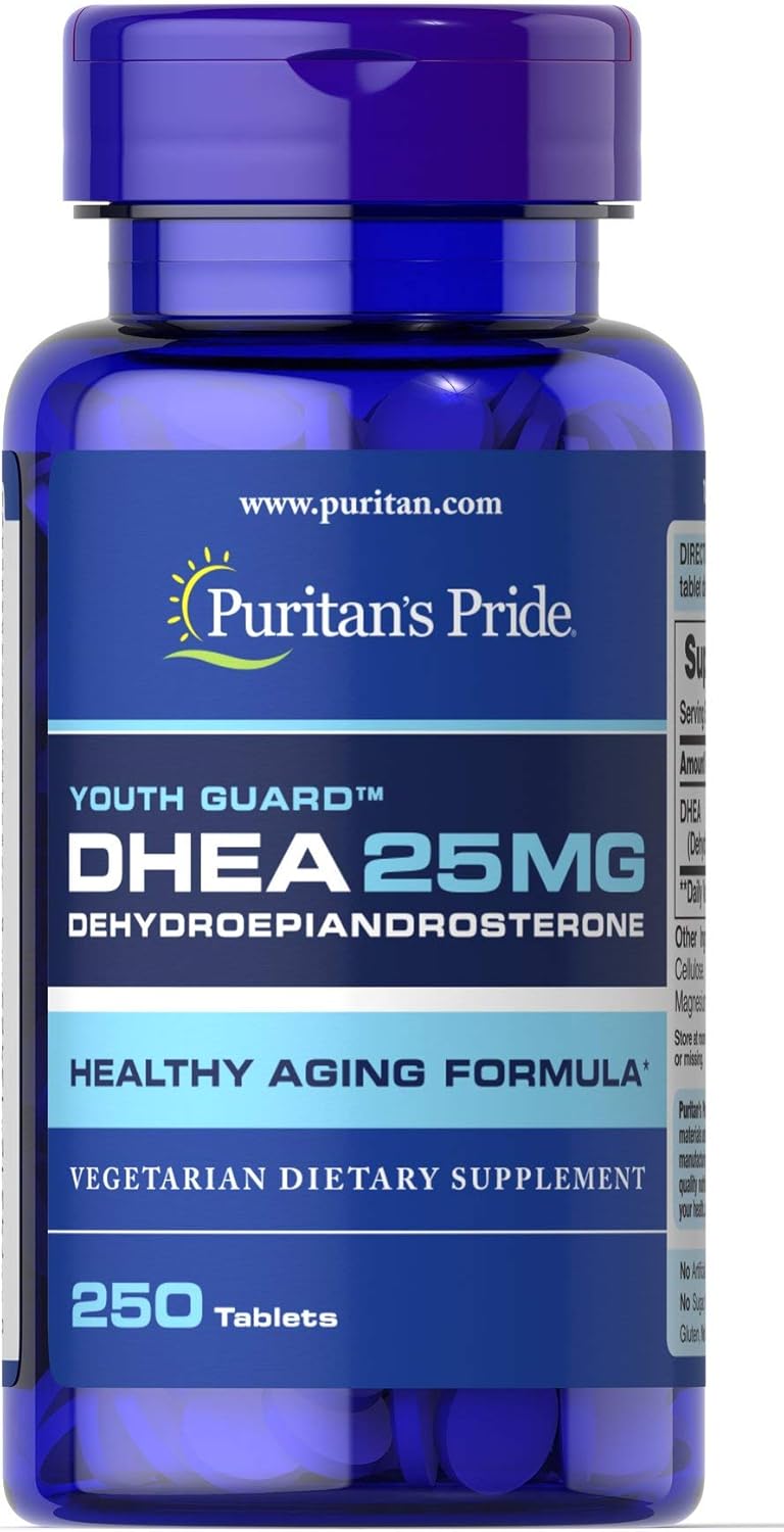 Puritan's Pride DHEA 25mg Tablets for Anti-Aging Support - 250 Count
