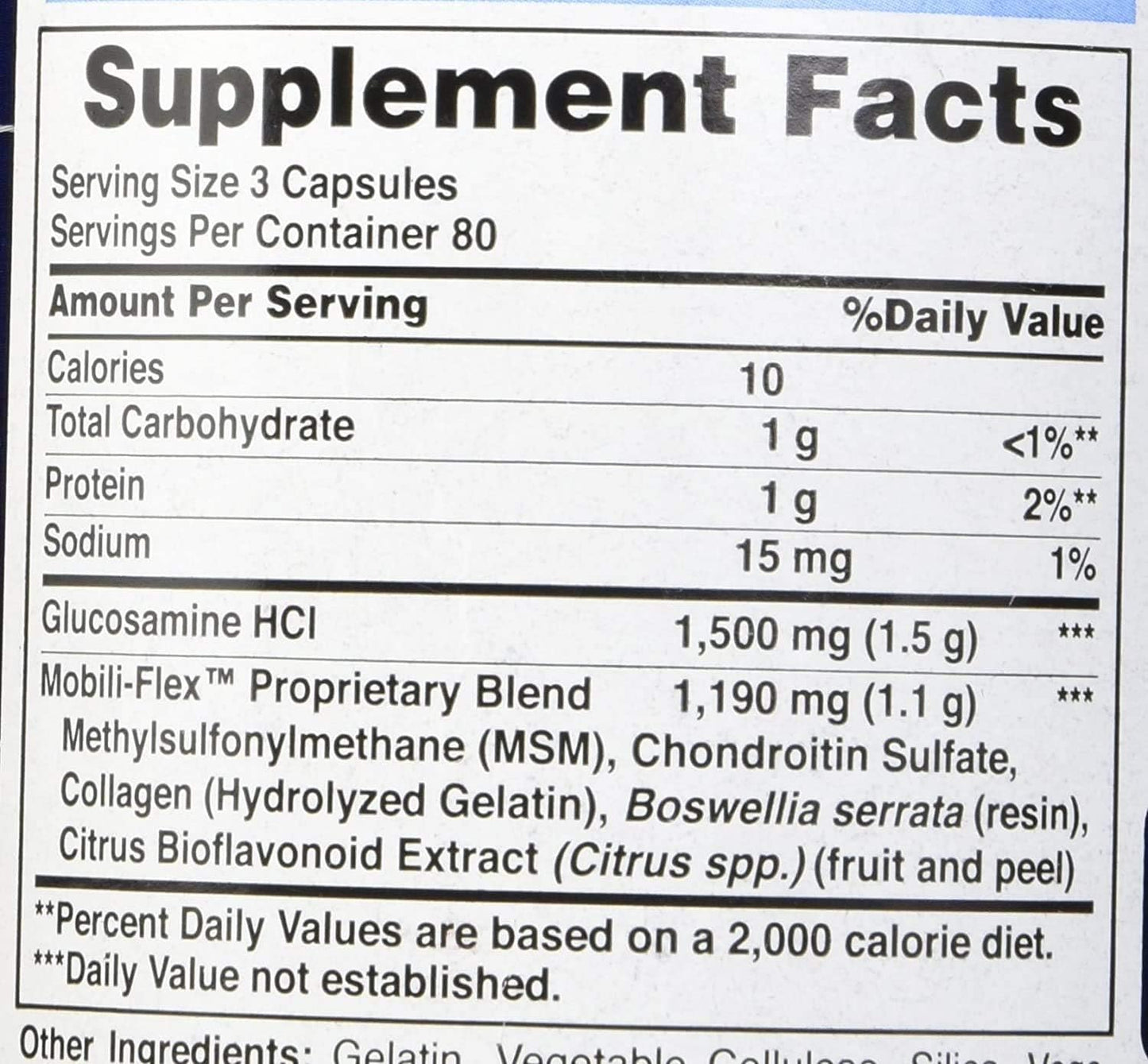 Puritan's Pride Glucosamine Chondroitin MSM Capsules - Triple Strength Formula for Joint Health